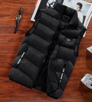 Men Autumn Winter Jackets Thick Vests Man Sleeveless Warm Cotton - Black ( Offer Sell )