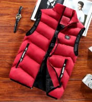 Men Autumn Winter Jackets Thick Vests Man Sleeveless Warm Cotton - RED ( Offer Sell )