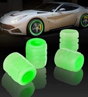 Fashion Luminous Tire Valve Stem Caps ( green 4 Pcs )